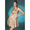 Luz&Pos Arias Closet Somon Askılı Degajeli Fantezi Mini Elbise