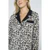Luz&Pos Arias Closet Viskon Leopar Desenli Önden Düğmeli Pijama Takımı