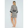 Luz&Pos Arias Closet Viskon Leopar Desenli Sabahlıklı Gecelik Takımı