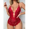 Metal Kalp Aksesuarlı Fantezi Dantelli Kırmızı Body