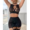 Özel Tasarım Seksi Etekli Siyah Fantezi Jartiyer Takımı
