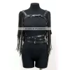 Püskül Detaylı Deri Göğüs Harness, Deri Harness Püsküllü Ceket - Brf999