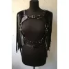 Püsküllü Deri Ceket Harness, Şık Deri Harness Ceket - Brf999
