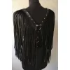 Püsküllü Deri Ceket Harness, Şık Deri Harness Ceket - Brf999