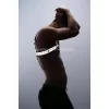 Reflektörlü (karanlıkta Parlayan) Zincir Detaylı Şık Erkek  Göğüs Harness, Reflektörlü Clubwear - Brfm109
