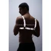 Reflektörlü (karanlıkta Parlayan) Zincir Detaylı Şık Erkek  Göğüs Harness, Reflektörlü Clubwear - Brfm109
