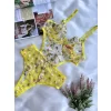 Sarı Çiçek Desenli Bodysuit