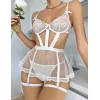 Seksi Beyaz Lastikli Jartiyer Takım 3810