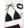 Siyah Askılı Bikini Takımı + Ayarlanabilir Büzgülü Etek – Tatil Stili