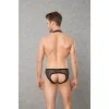 Siyah Erkek  File Kumaş Askılı Jockstrap Body 3053