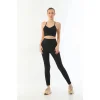 Siyah Mı Emay 3921 Soft Seamless Ripli Tayt Yoga Takımı