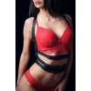 Siyah Seksi Deri Fantazi Harness Büstiyer 1013