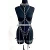 Tasma Ve Zincir Detaylı Şık Deri Harness, Deri Fantezi Giyim- Brf1225
