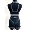 Tasma Ve Zincir Detaylı Şık Deri Harness, Deri Fantezi Giyim- Brf1225