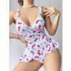 Vişne Desenli Fantezi Body