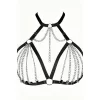Zincirli Lastik Seksi Göğüs Harness - Brf805