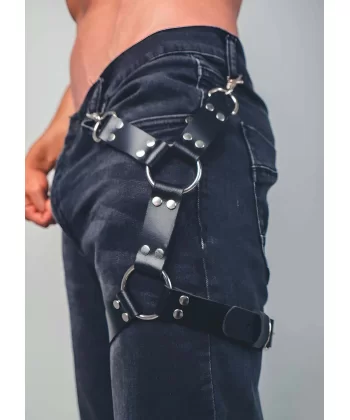 Bacağı Saran Seksi Deri Harness - Brfm51