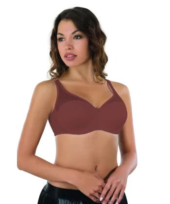 Bordo Emay 167 B Tül Push Up Toparlayıcı Sütyen