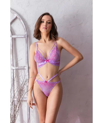 Bralet Sütyen  Ve Slip Külot Takım Lila (mgp32101)