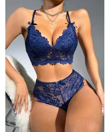 Dantelli Cuplı Balensiz Bralet Külot Takım