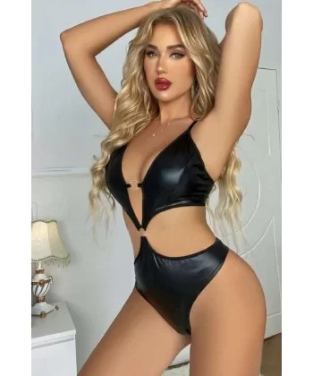 Kadın Babydoll Fantezi Harness Erotik Kıyafet 2058 Siyah