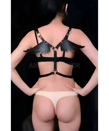 Kanatlı Şık Ve Seksi Deri Harness - Brf642