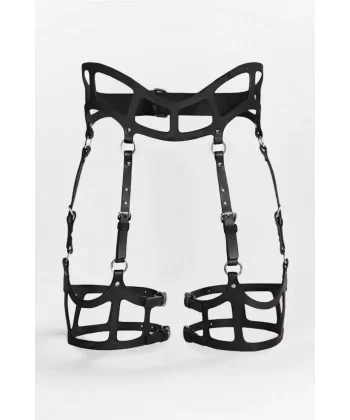 Seksi Deri Jartiyer Harness, Gotik Jartiyer - Apft1158