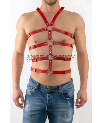 Seksi Erkek Body Harness, Deri Erkek Body Harness - Brfm54