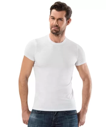 Sıfır Yaka Kısa Kollu Modal T Shirt 1203