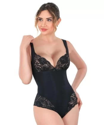 Siyah Emay 2947 Dantelli Agraflı Body Korse