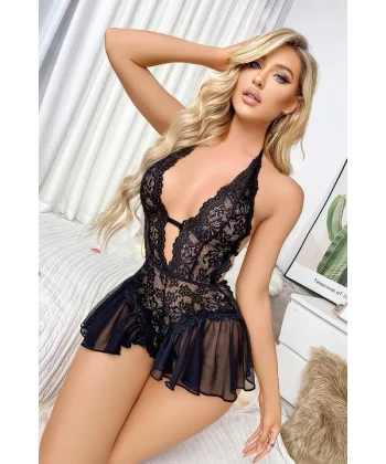 Siyah Fantezi Bodysuit Jesica Bella E-0031