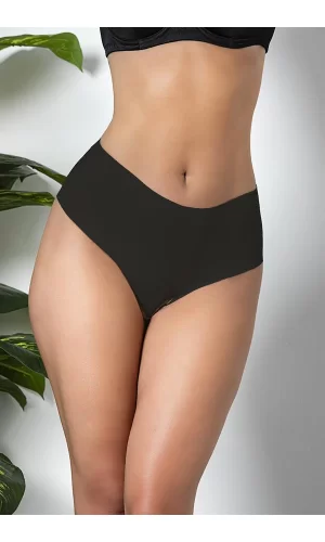 3lü Paket Dikişsiz, İz Yapmaz, Lazer Kesim, Yüksek Bel Slip Külot Siyah (brf21263)