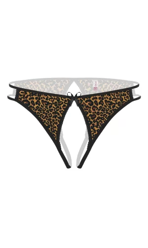 Ağı Açık Leopar Desenli Fantezi Külot String