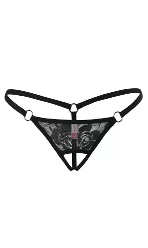Ağı Açık Siyah Dantelli Fantezi İç Çamaşırı G String