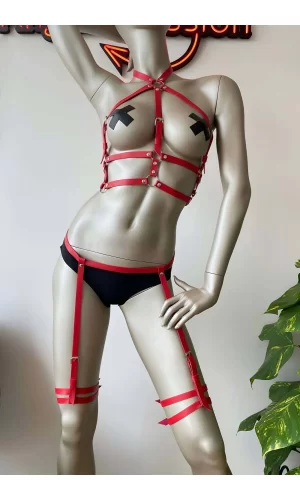 Ayarlanabilir Jartiyer Deri Harness Takım - Brf257