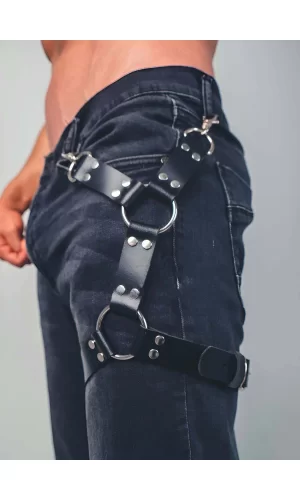 Bacağı Saran Seksi Deri Harness - Brfm51