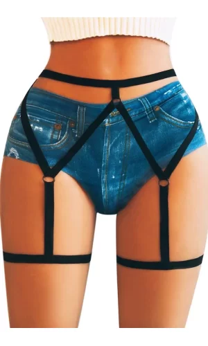 Bacak Bantlı Siyah Jartiyer Brf1255