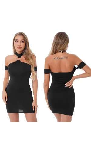 Bayan Fantazi Halkalı Mini Elbise