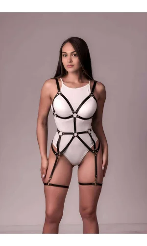 Bayan İç Giyim, Seksi Deri Fantezi Body Harness İç Giyim, Seksi Deri Giyim - Brf1235