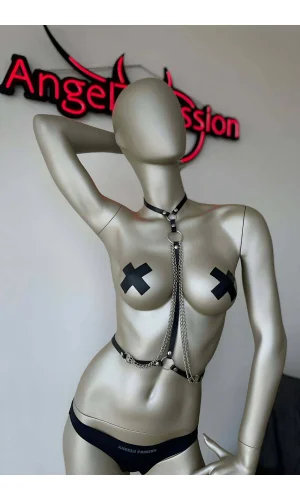 Bel Ve Boyun Detaylı Şık Deri Harness - Brf426