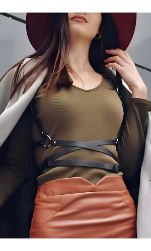 Beli Uzun Sarmalı Şık Harness - Brf172