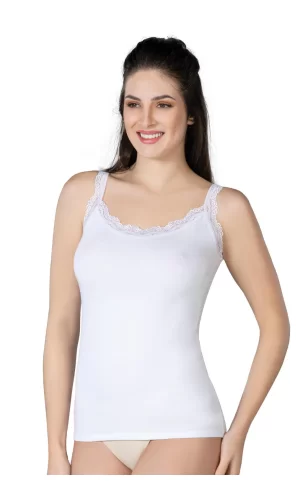 Beyaz Mı Emay 1411 Modal Cotton Dantelli Atlet