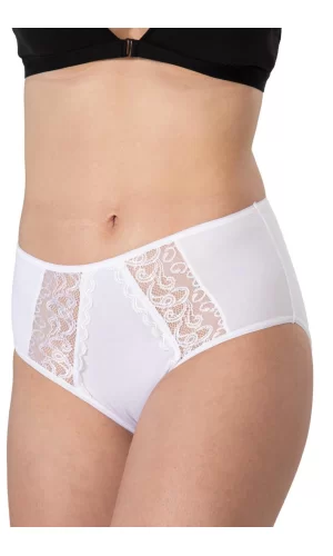 Beyaz Mı Emay 1445 Modal Cotton Yüksekbel Dantelli Külot