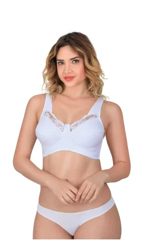 Beyaz Mı Emay 181 C Dantelli Toparlayıcı Cotton Sütyen