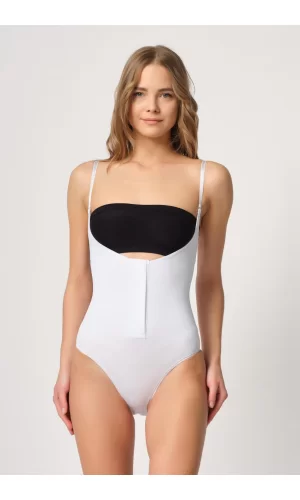Beyaz Mı Emay 2043 Göğsü Açık Agraflı Body Korse