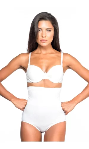 Beyaz Mı Emay 2079 Yüksek Bel Desenli Double Slip Korse