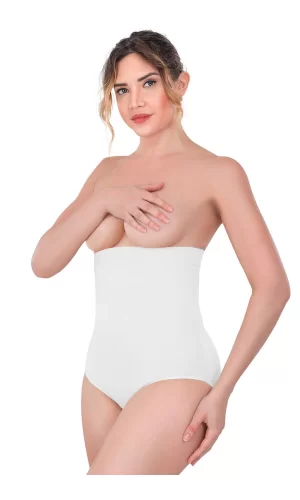 Beyaz Mı Emay 2080 Yüksek Bel Çıtçıtlı Slip Korse