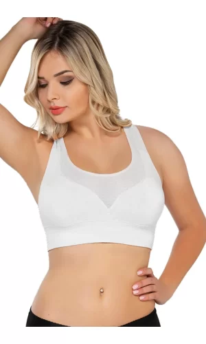 Beyaz Mı Emay 4027 Seamless Tül Pedli Toparlayıcı Büstiyer