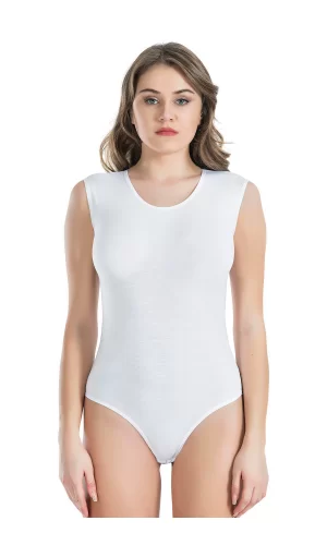 Bisiklet Yaka Kolsuz Çıtçıtlı Kadın Body 318