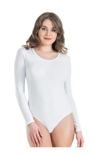 Bisiklet Yaka Uzun Kol Çıtçıtlı Kadın Body 321
